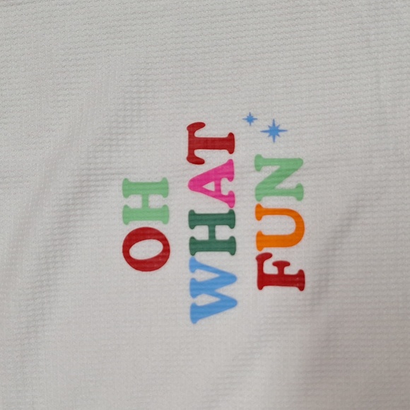 NEW! Women's "Oh What Fun" Thermal White Top - Wondershop - Picture 6 of 8